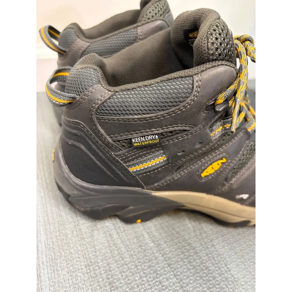Keen Utility Lansing Mid Work Boots 9.5D Raven Gray Steel Toe EH Safety Hiking